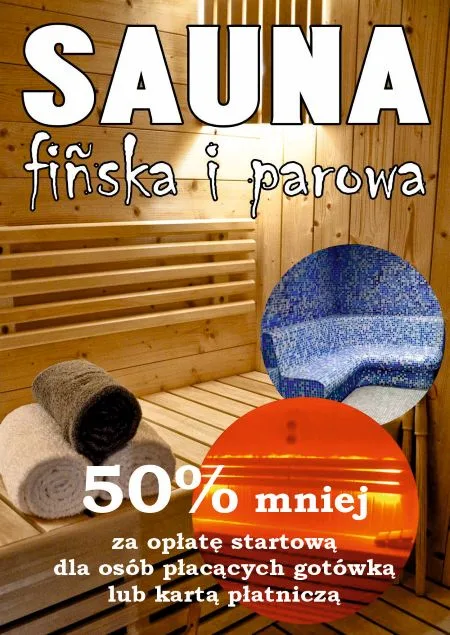 Specjalna oferta na saunę z rabatem 50% - maj 2026